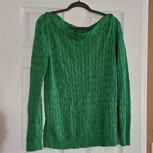 Lauren By Ralph Lauren Emerald Cable Knit Sweater Size XL